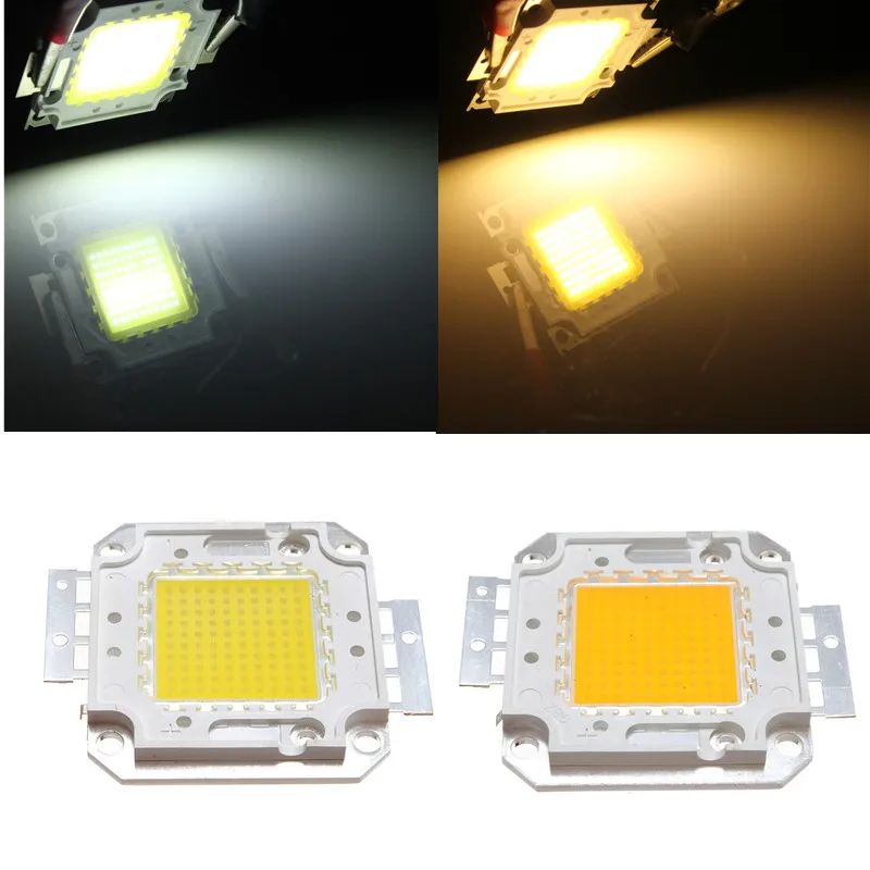 

Hot Sale High Power 10W 20W 30W 50W 70W 80W 100W Super Bright COB Spot LED Lamp Chips Light Bulb White Warm White 2 Colors