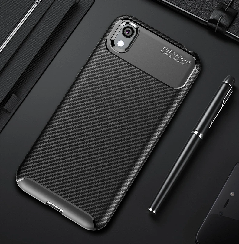 For Huawei Honor 8S Luxury Carbon Fiber Drop-proof Soft TPU Armor Case KSA-LX9 5.71inch |