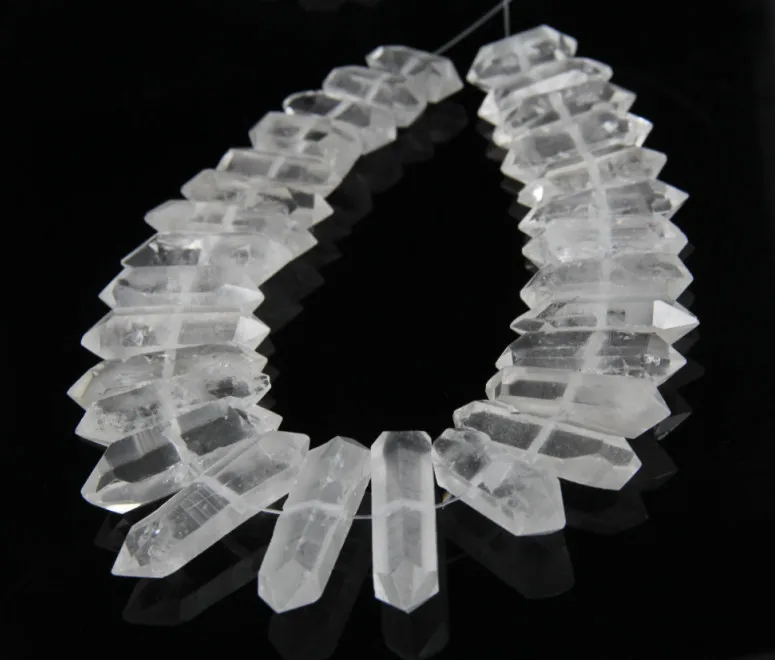 Натуральные шероховатые белые прозрачные кварцевые бусины с искусственной