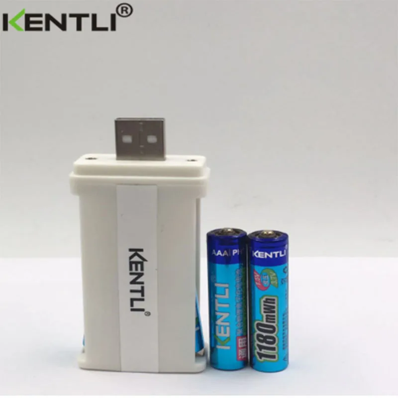 2 шт. 1 5 в 1180mWh AAA перезаряжаемая литий полимерная батарея + USB переносной фонарик