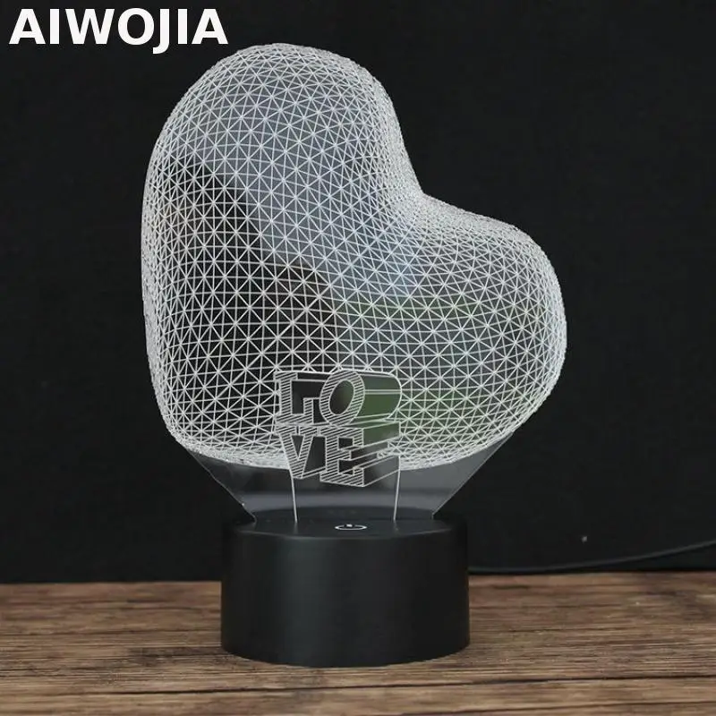 Акриловая цветная RGB 3d лампа с USB зарядкой светодиодный ночсветильник светящимся