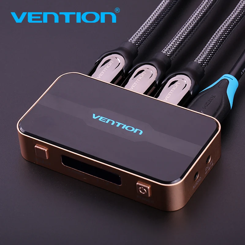 Сплиттер HDMI Vention 3 входа 1 выход 4K порта переключатель Swtich с Toslink Audio 3D 2160P для Xbox 360 PS4