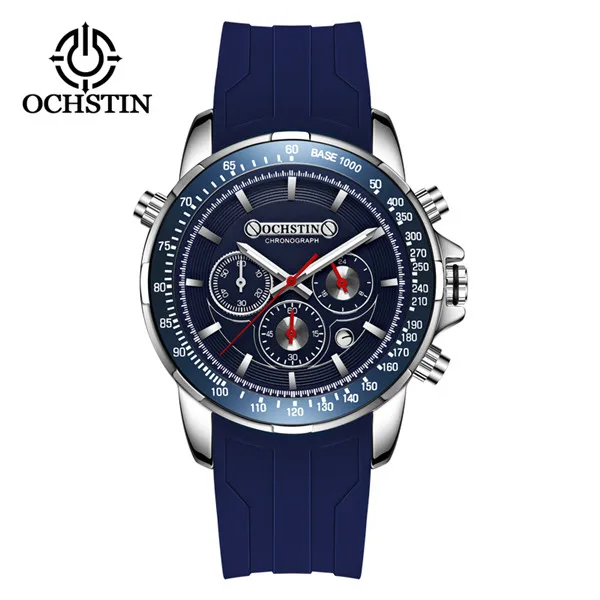 Blue Ochstyn Роскошные Брендовые Часы пилота Мужские кварцевые часы спортивные Водонепроницаемые наручные часы Relogio Masculino orologio militare saat - Цвет: Blue