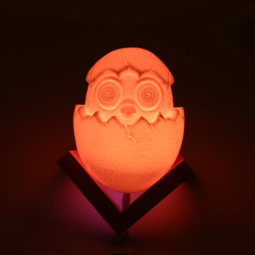 3D светодио дный LED Волшебный Хэллоуин яичная скорлупа Тыква Лампа луна ночь