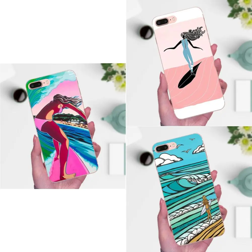Модный чехол из ТПУ для серфинга девочек LG G4 G5 G6 K4 K7 K8 K10 2017 V10 V20 V30 Stylus Nexus 5 5X G2 G3 mini