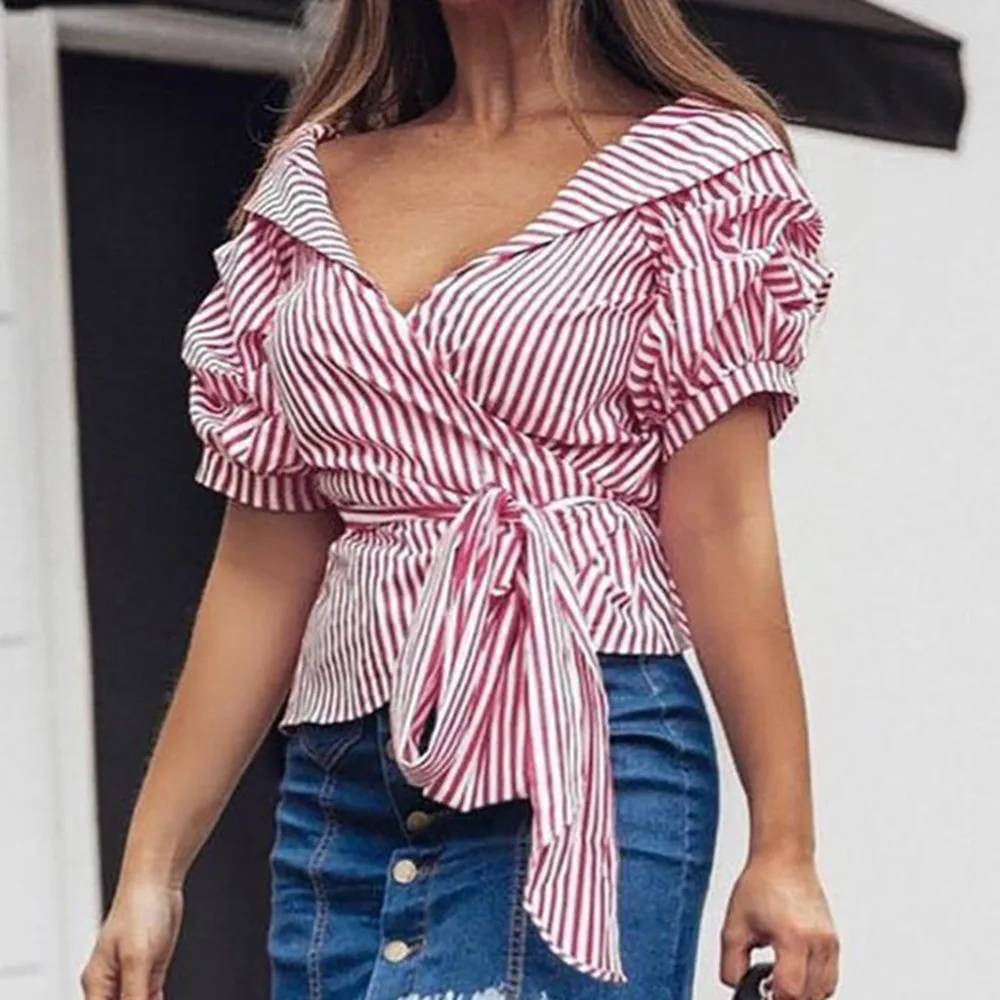 Сексуальное женское Полосатое облегающее платье с коротким рукавом