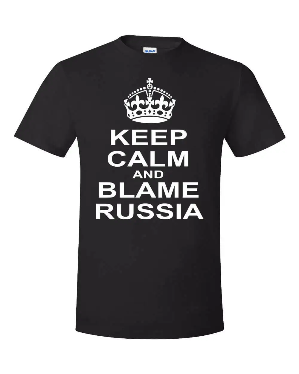 2019 Fashion Keep Calm Blame Russia Meme Shirt Fake News Democrat Propaganda Trump Kek Funny Unisex Tee | Мужская одежда