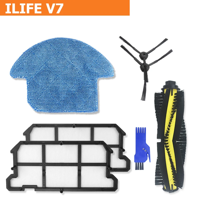 ILIFE V7s v7spro запасные части Набор для маникюра фильтр Швабра Ткань боковая щетка