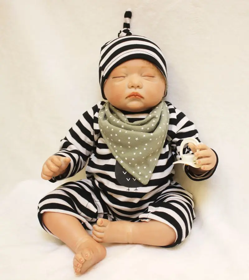 53 см Bebe Reborn boy 3/4 силиконовые спящие мохеровые куклы Playmates подарки на день рождения