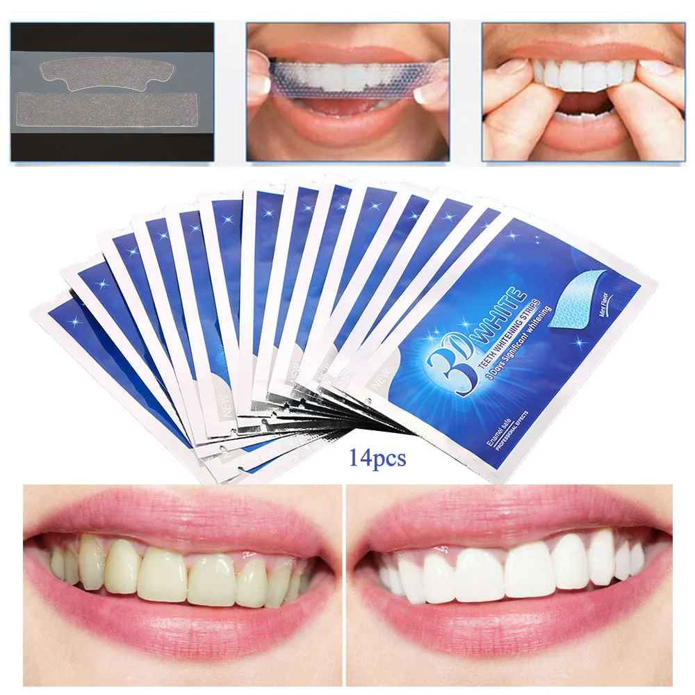 3D белые полоски зубные зубы Dientes Brancos Blancos ослепительное отбеливание Blanqueador Tanden