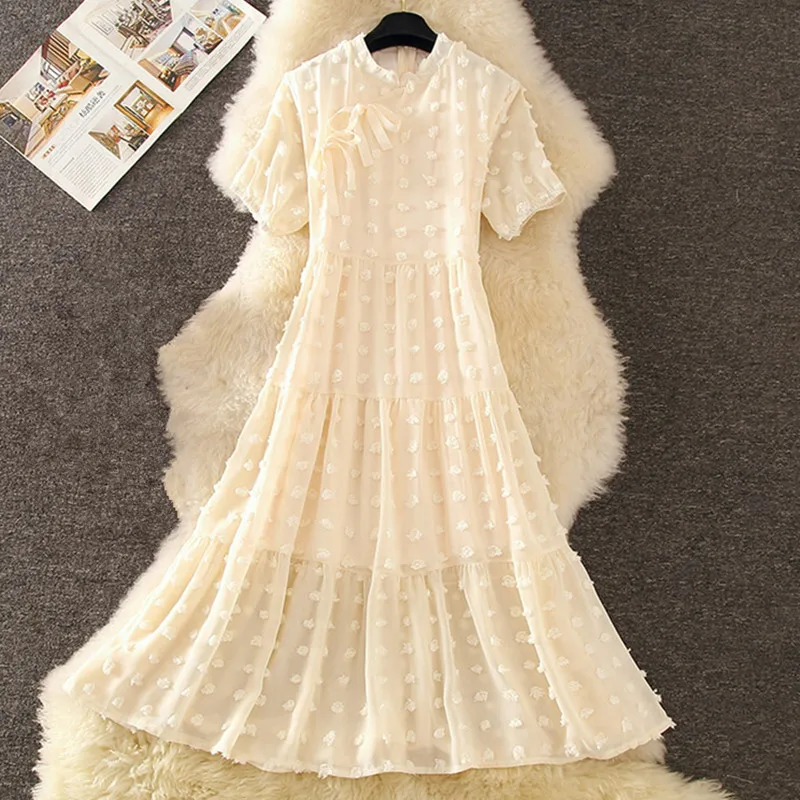 Летнее платье 2019 женское милое кружевное ТРАПЕЦИЕВИДНОЕ тонкое длинное