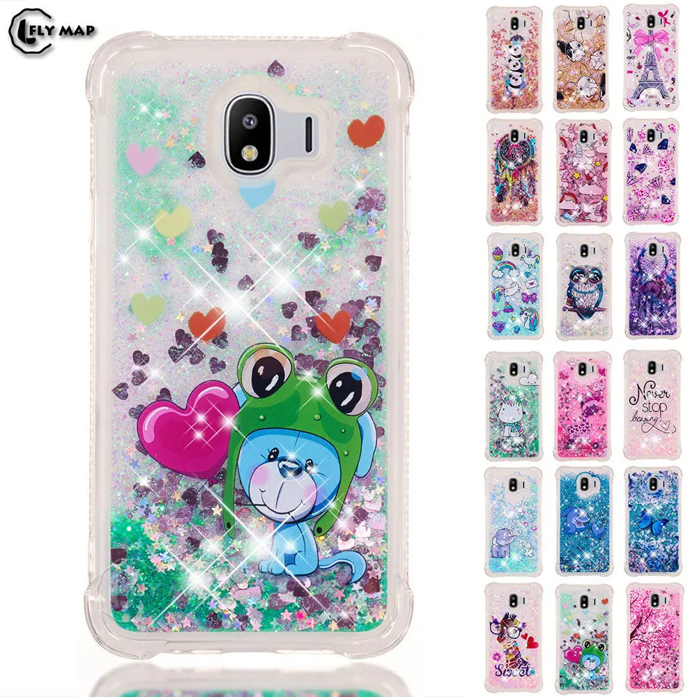 Quicksand Cover For Samsung Galaxy J4 2018 J400F/DS SM-J400F/DS Dynamic Liquid Debris TPU Soft Case J 4 j42018 400 4j Cqoue |