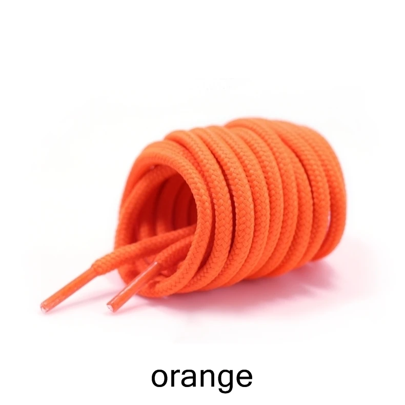 orange 2 шт./лот, круглые полиэфирные шнурки для ботинок, однотонные классические ботинки martin, шнурки, повседневные спортивные ботинки, обувь на шнуровке 90 см/120 см/150 см Z025 - Цвет: orange