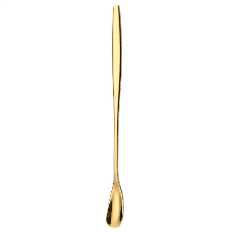 gold Vacclo медовые ложки с длинной ручкой, посуда из нержавеющей стали 304, креативные чайные кофейные ложки, кухонные принадлежности, столовая ложка - Цвет: gold
