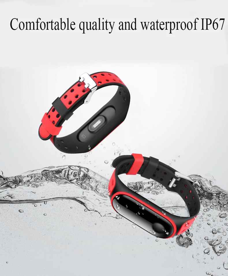 Boorui mi 3 ремешок удобный силиконовый mi band 3 ремешок для xiaomi mi band 3 аксессуары с модными цветами и специальной пряжкой