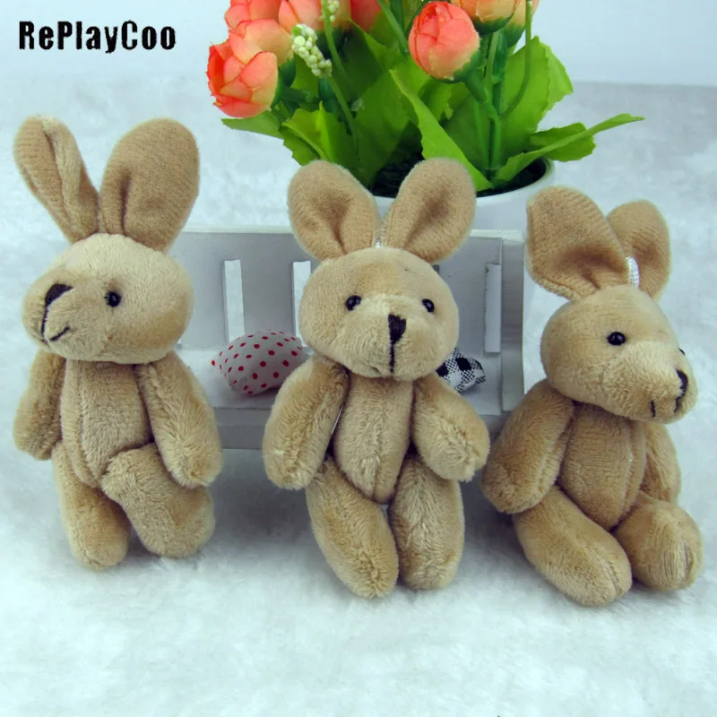 50 шт./лот Kawaii Bunny Мягкие плюшевые игрушки коричневый 11 см кролик детские маленький