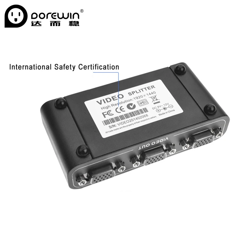 Dorewin 4 Порты и разъёмы VGA kvm-переключатель Video Splitter конвертер 1 Вход Box адаптер