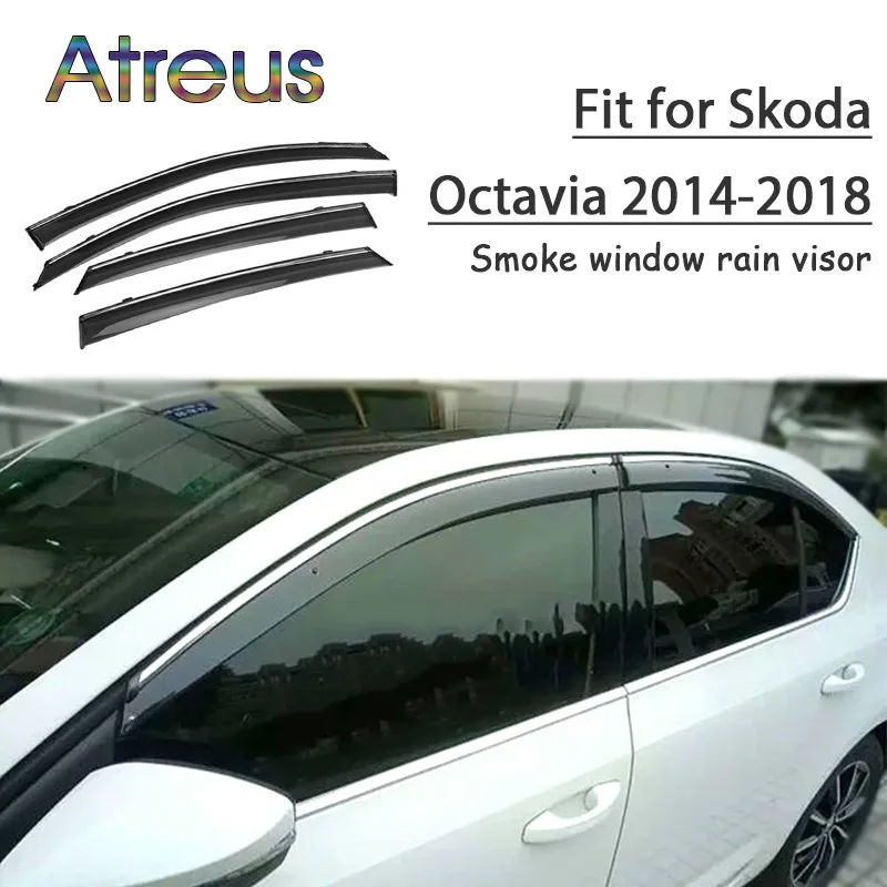 

Atreus 1 комплект ABS дождевой дым козырек для Skoda Octavia 2014 2015 2016 2017 2018 аксессуары