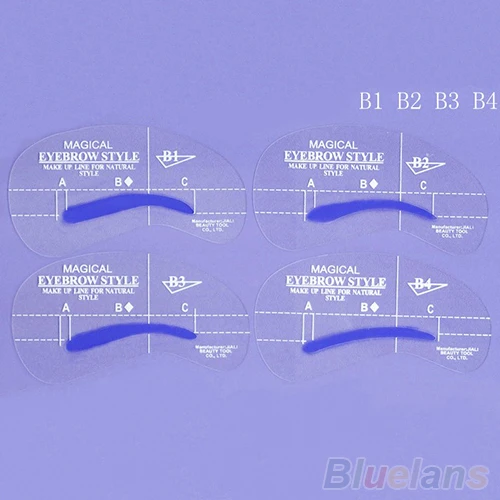 4pcs/set Styles Grooming Stencil Kit Make Up MakeUp Shaping DIY Beauty Eyebrow Template Stencils Tools Accessories 02IG 2O4P | Красота и