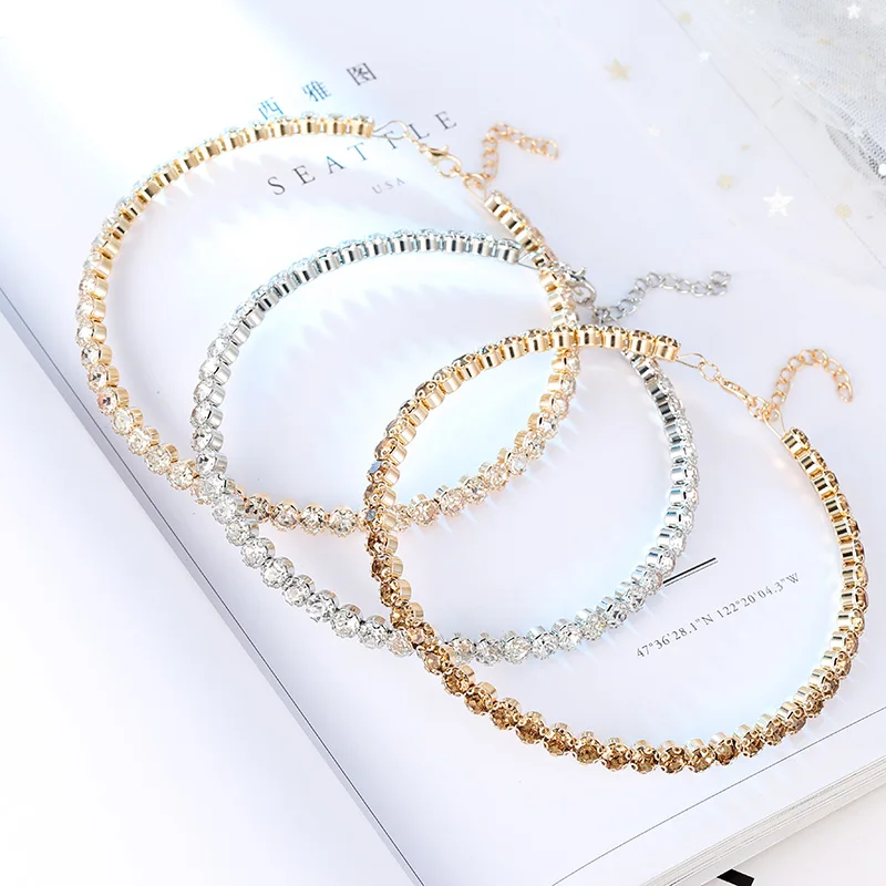 Женское массивное ожерелье-чокер простые хрустальные стразы 2019 | Украшения и