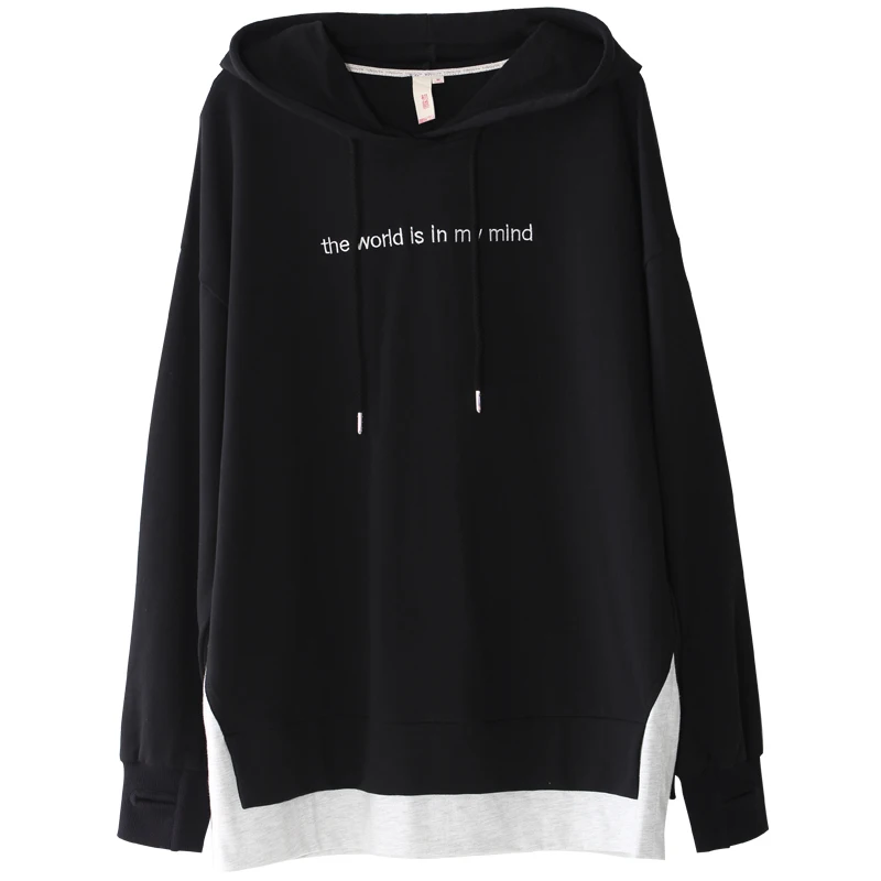 Toyouth осень женские Лоскутные толстовки Sudadera Mujer 2019 с капюшоном и надписью