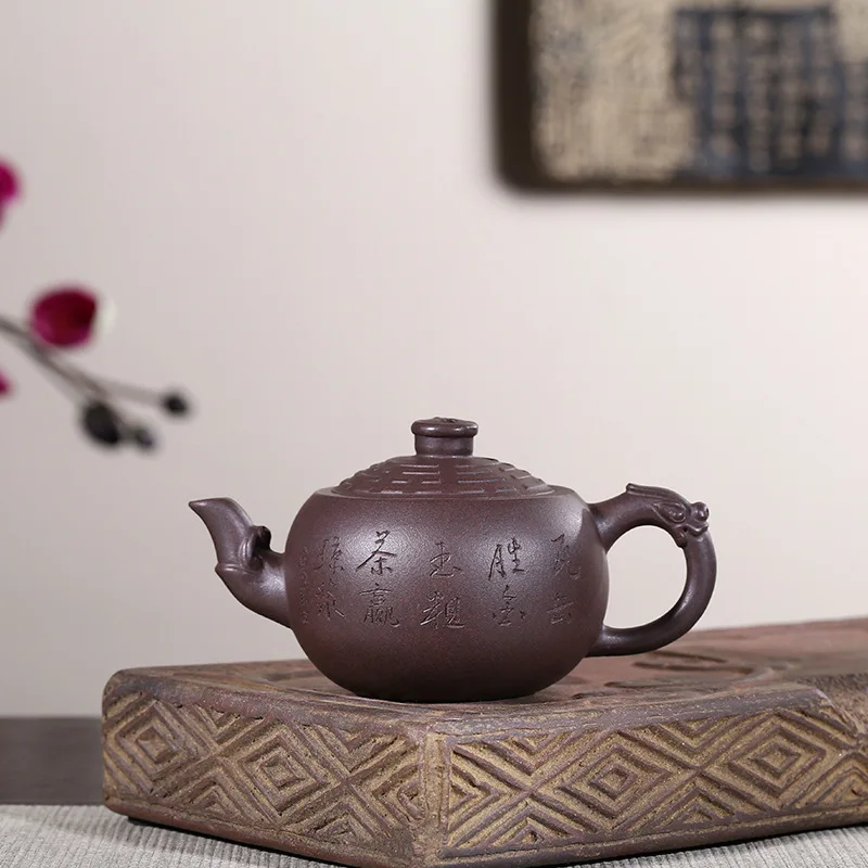 

pot genuine famous artists pure hand-made raw ore old Purple mud Bagua pot Kungfu teapot tea set can be mixed batches