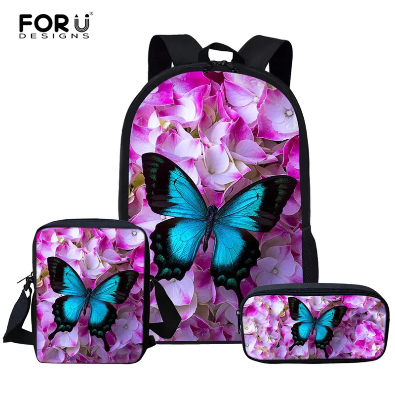 Комплект школьных сумок FORUDESIGNS 3 шт./компл. рюкзак для девочек школьные сумки с
