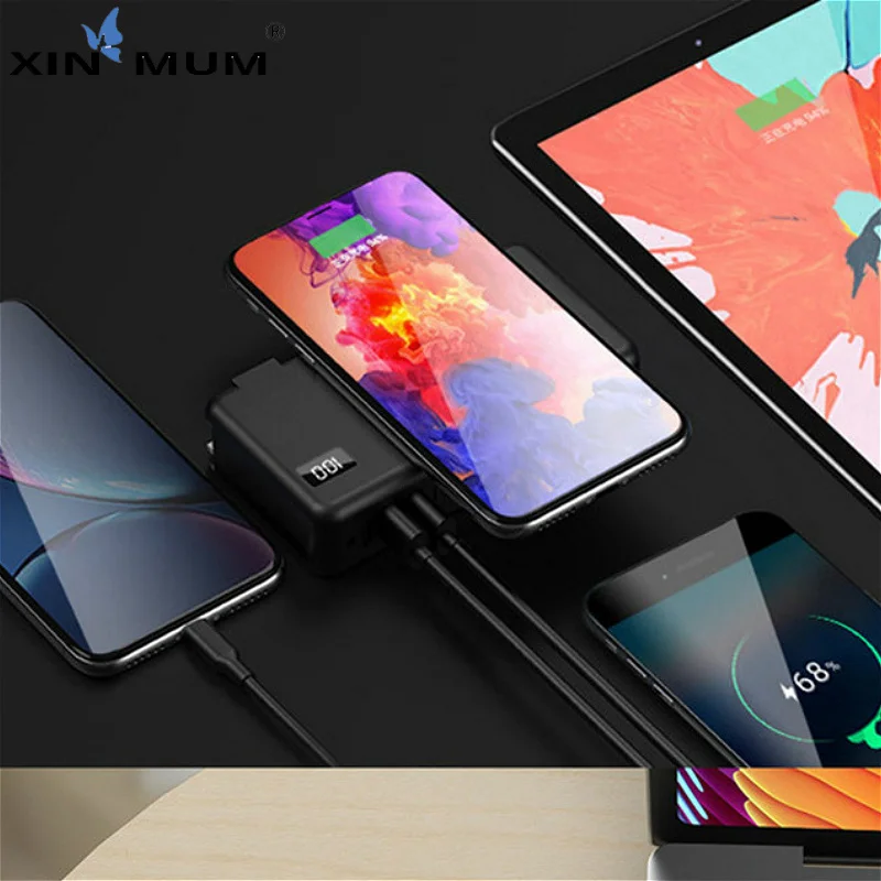 Qi Беспроводное зарядное устройство для iPhone Samsung Xiaomi Huawei и т. д. 10000 мАч Power Bank Dual Usb