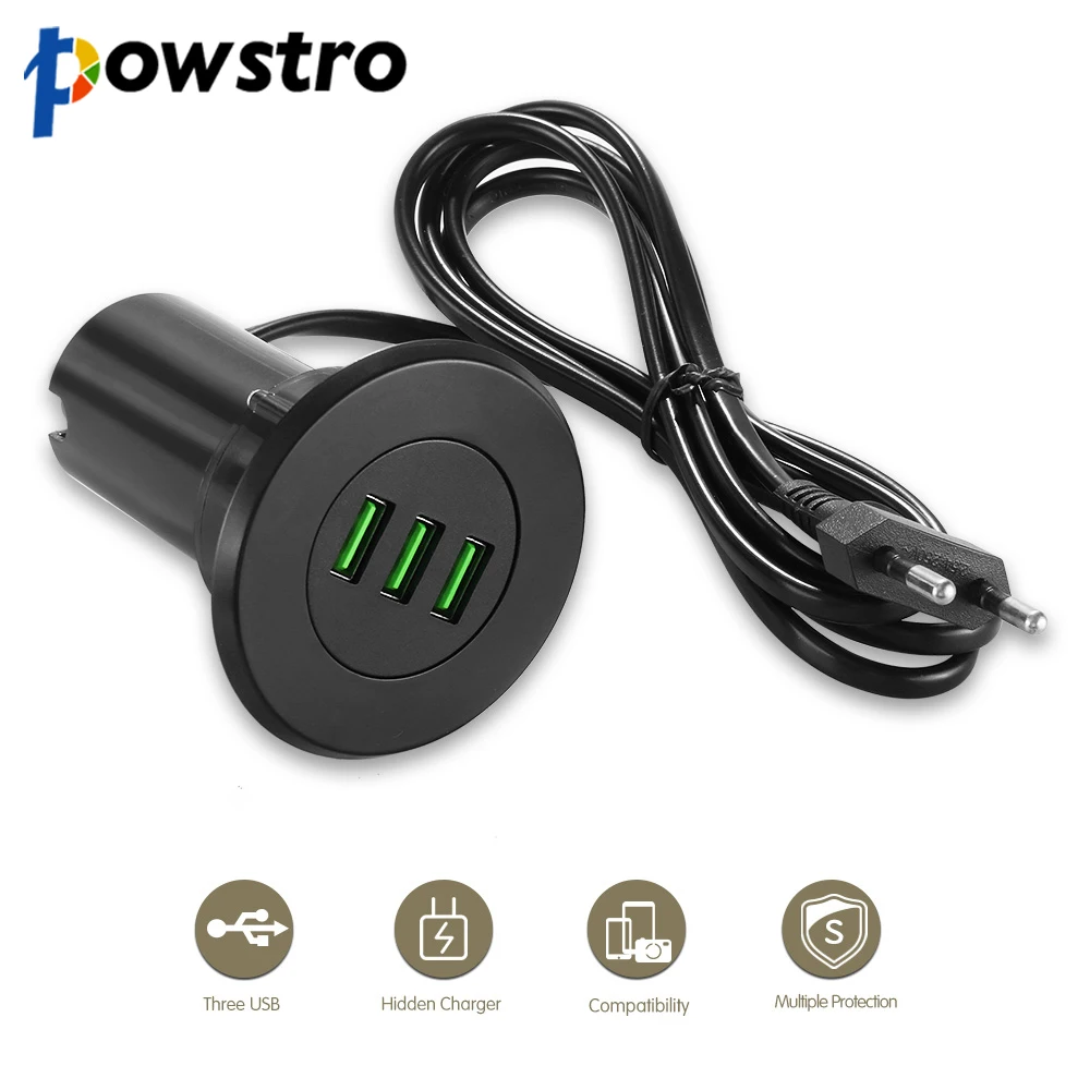 Зарядное устройство Powstro с 3 USB портами 5 В/3 1 А|adaptive fast|adaptive fast charging3 port usb charger |