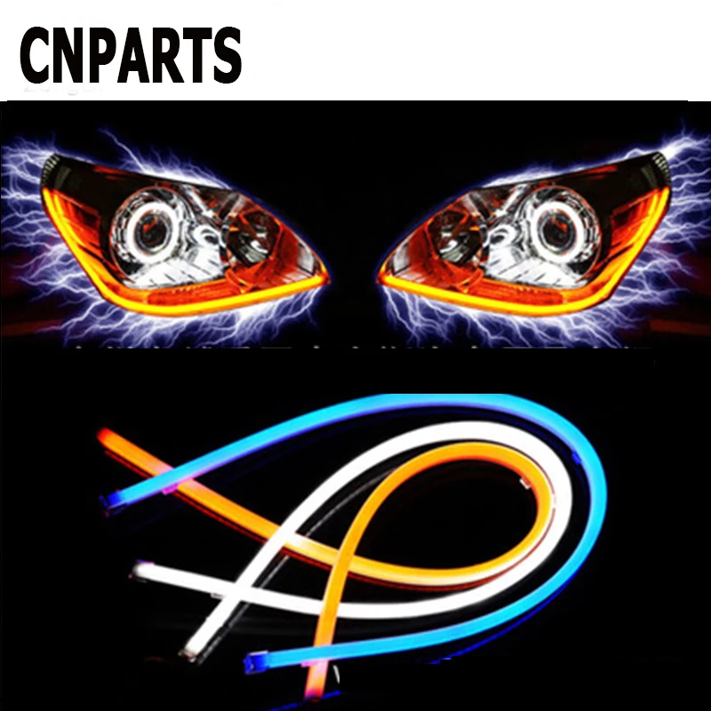 CNPARTS 2 шт. 60 см автомобильный DRL гибкий дневной ходовой светодиодный светильник