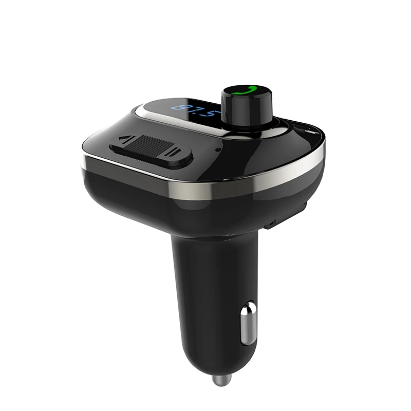 FM передатчик Bluetooth fm-модулятор автомобилей Bluetooth гарнитуры Car Kit MP3 аудио плеер Dual USB Автомобильное Зарядное устройство с ЖК-дисплей дисплей - Название цвета: Черный