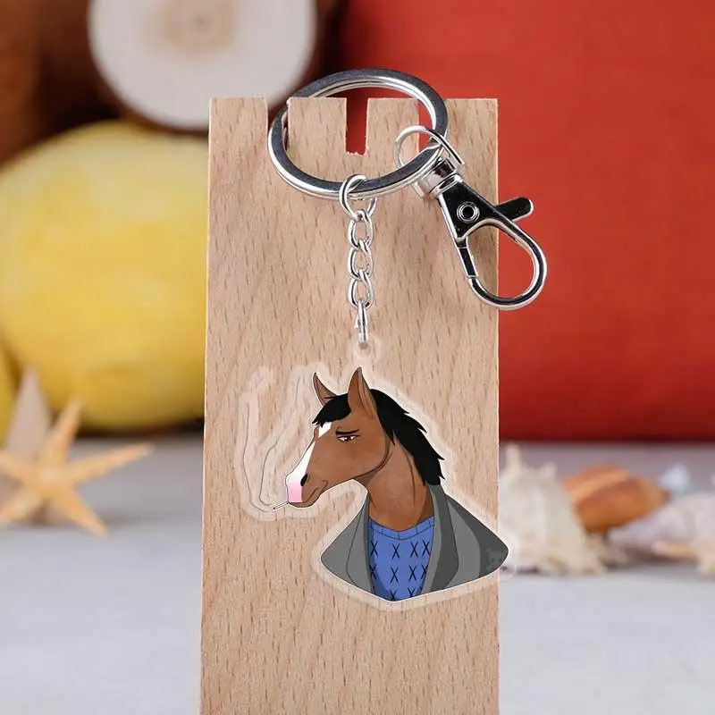 3 Американский Аниме BoJack Horseman брелоки акриловые мультфильм рисунок Hourse автомобильный брелок держатель брелок для ключей, ювелирные аксессуары подарок - Цвет: 3