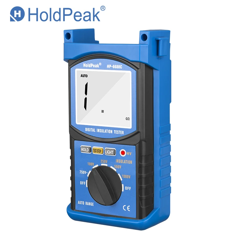 HoldPeak HP-6688C 1000V Digital Insulation Resistance Tester Auto Range Portable Outdoor Dustproof&Dampproof Test Ohm Multimeter