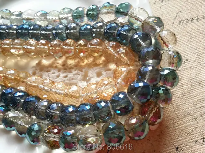 

68Pcs 12*10MM Drum Round Glass Crystal Lampwork Loose Bead Strand Jewelry Beads