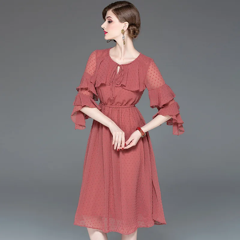 Vadim Real Plus size D906155 A Hair 2019 весенние новые женские платья в европейском и