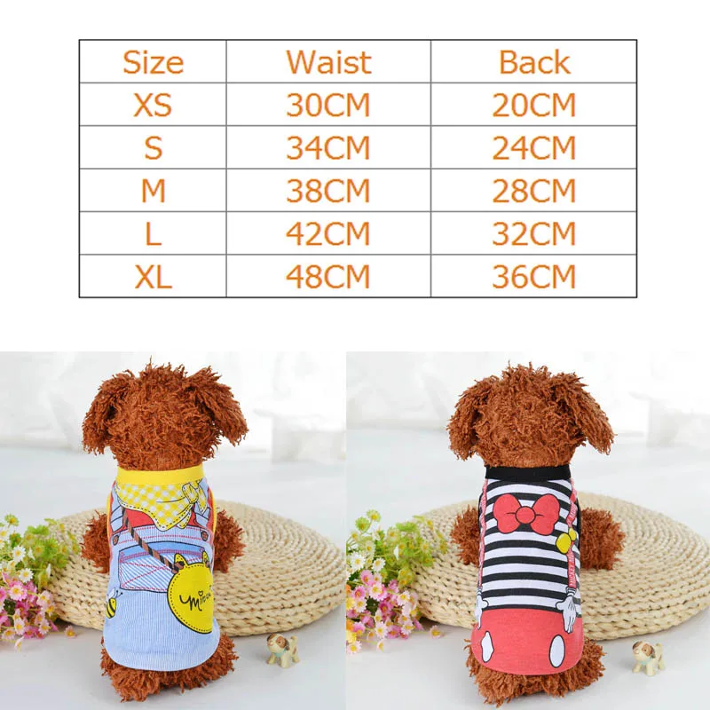 Cute Pet Dog Clothes Vest Spring Summer Cartoon Cat T-shirt Soft For Small Medium Pets Puppy Clothing Shirt Casual Vests | Дом и сад
