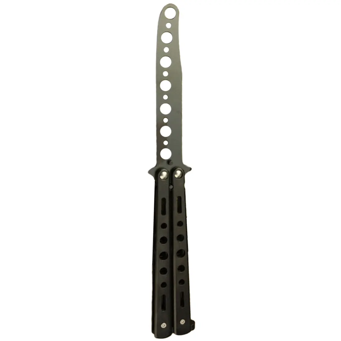 black practice knife Бабочка Стиль тупое лезвие нож инструмент для Balisong тренер тренировка практика Бабочка нож расческа Fling нержавеющая сталь - Цвет: black practice knife