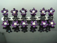wholesale 120pcs crystal flower mini hair claw clamp hair clip hair pin hair accessory free shipping