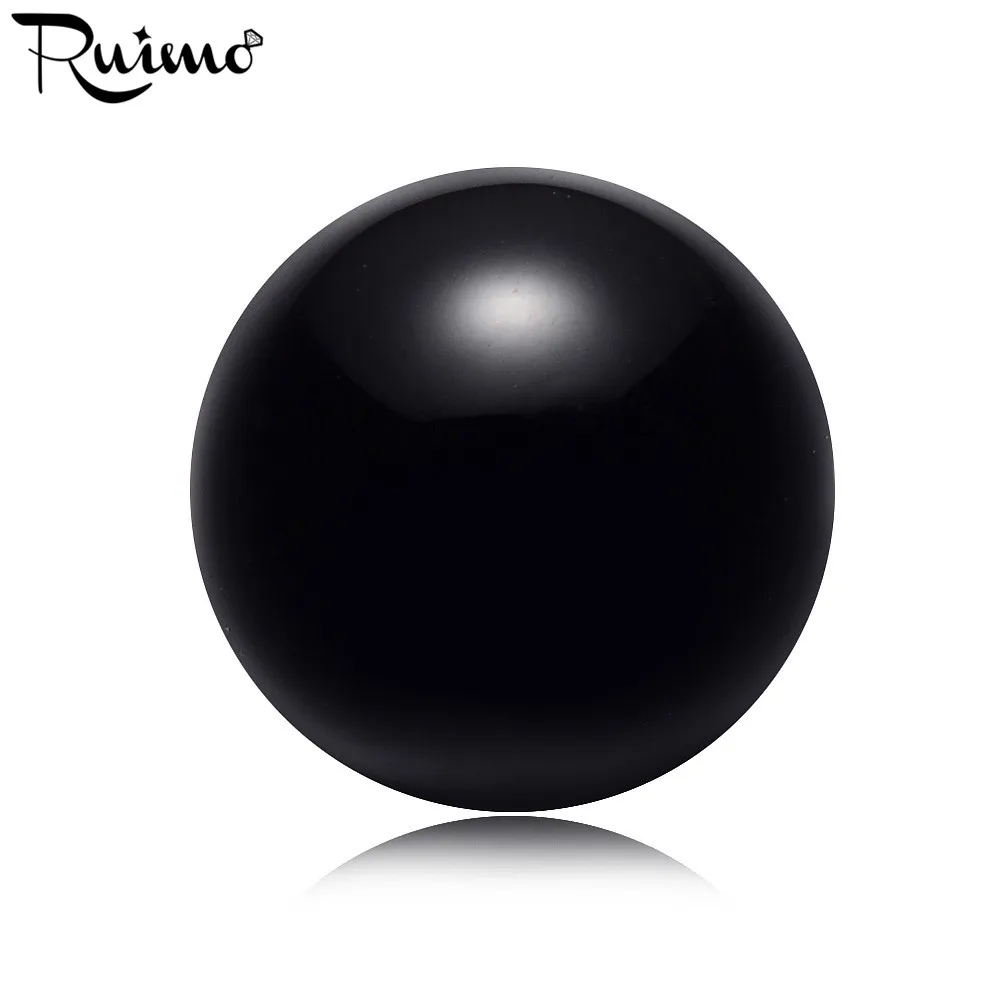 Круглые Черные Гладкие бусины RUIMO из натурального оникса с маленькими