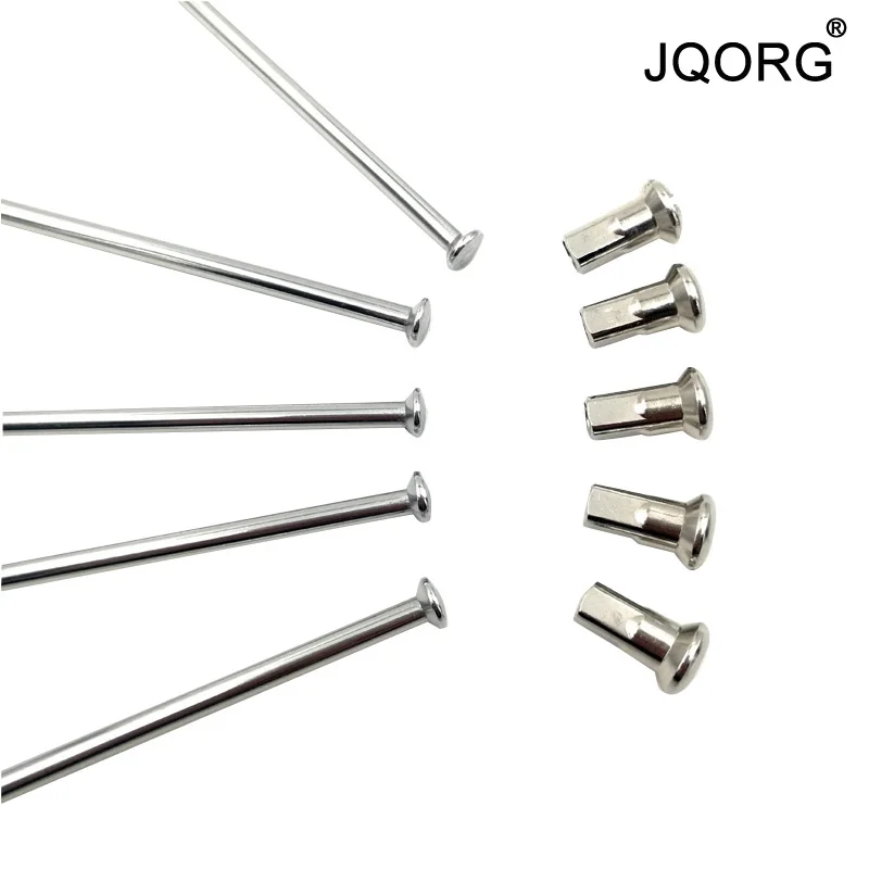 

JQORG Diameter 3.7mm Equal Diameter Straight Pull Motorcycle Spokes 20 Pieces Spokes And 20 Pieces Brass Nipples For One Lot