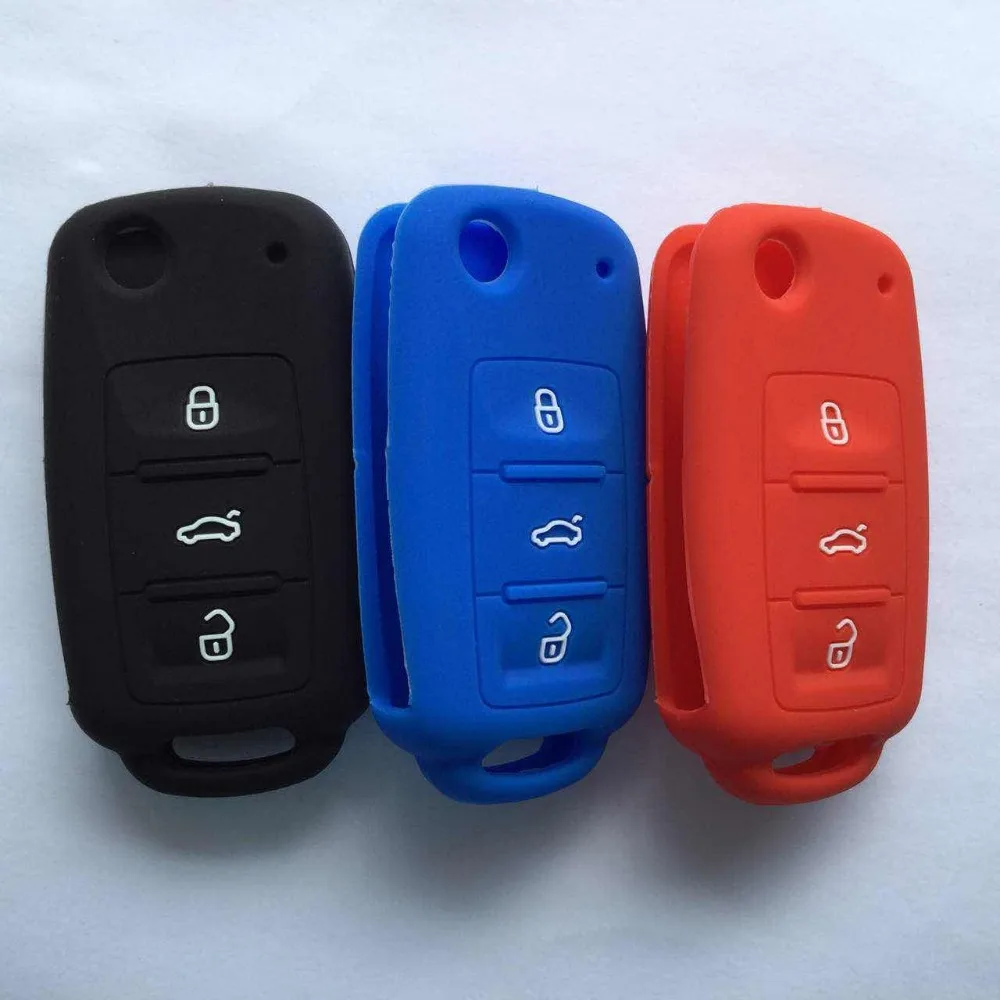 Силиконовый чехол для Volkswagen Atlas polo passat Caddy CC Gol Saveiro Crafter jetta Golf Cross Fox Tiguan Skoda Flip