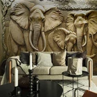 Пользовательские 3D настенные фрески обои 3D стерео тисненый слон фон настенная Фреска гостиная диван ТВ фон фото обои