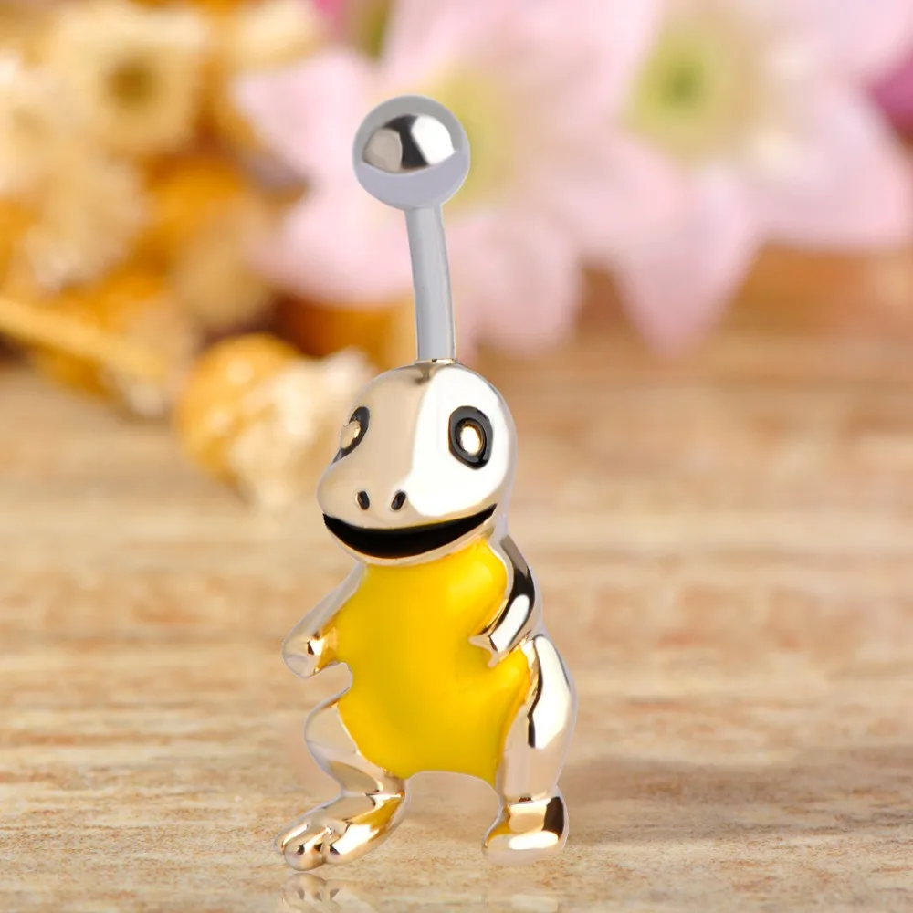 Эмалированная золотистая брюшная пуговица с черепахой для летнего пляжа, женские украшения для пирсинга.