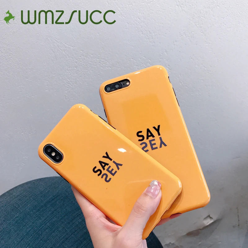 WMZSUCC модные оранжевые простые английские сообщения ТПУ Мягкие чехол для iPhone X 7 Plus