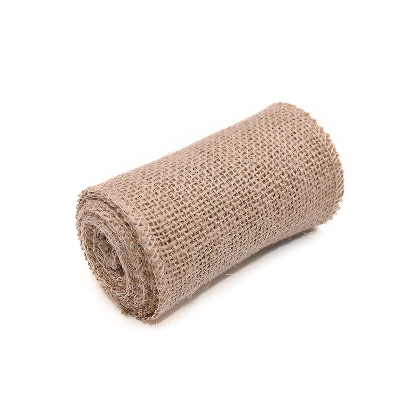 10cm width 3-15 см ширина 2 м Натуральный Джут Мешковина Hessian рулон ленты Винтаж деревенский Свадьба Рождественский подарок упаковка фестиваль вечерние украшения - Цвет: 10cm width