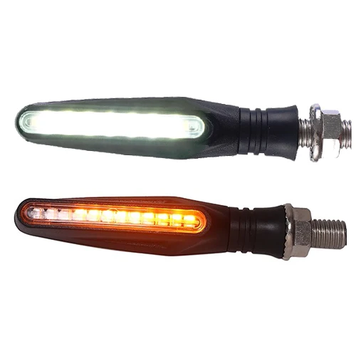 2PCS DRL Поворотники для мотоцикла Мотоцикл поворотники свет светодиодный поток воды мигающая лампа встроенный релейный мигалка стоп сигналы IP68 гибкие задние фонари стоп сигнал для мотоцикла - Цвет: 2PCS DRL