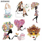 Цветные термонаклейки ZOTOONE для девочек, наклейки для одежды