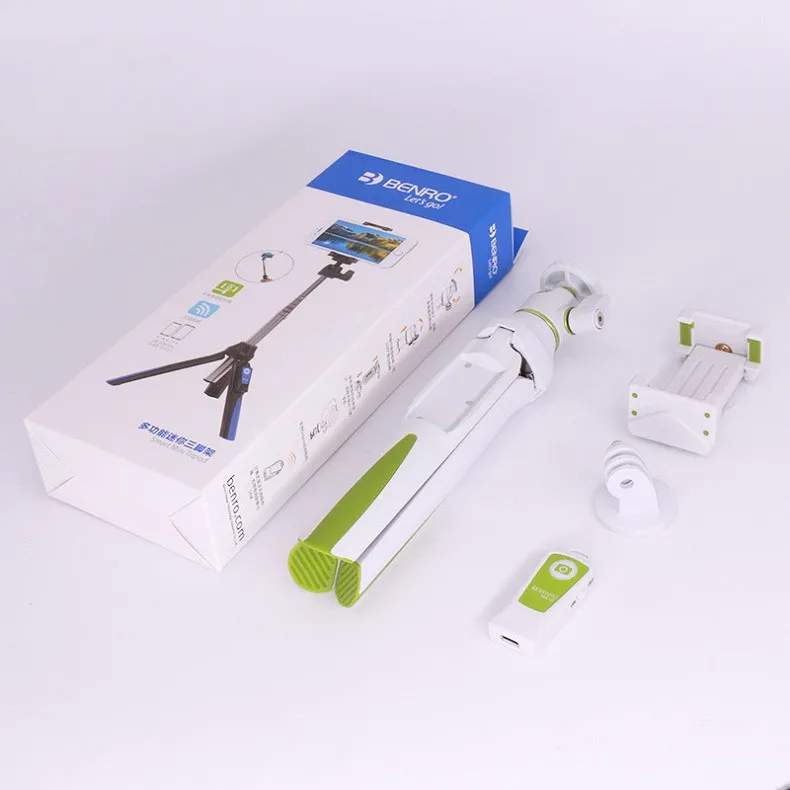 White 3 в 1 Benro Mefoto Bluetooth палка для селфи штатив монопод Автопортрет для iPhone XS huawei P20 Pro samsung Gopro 7 6 5 - Цвет: White