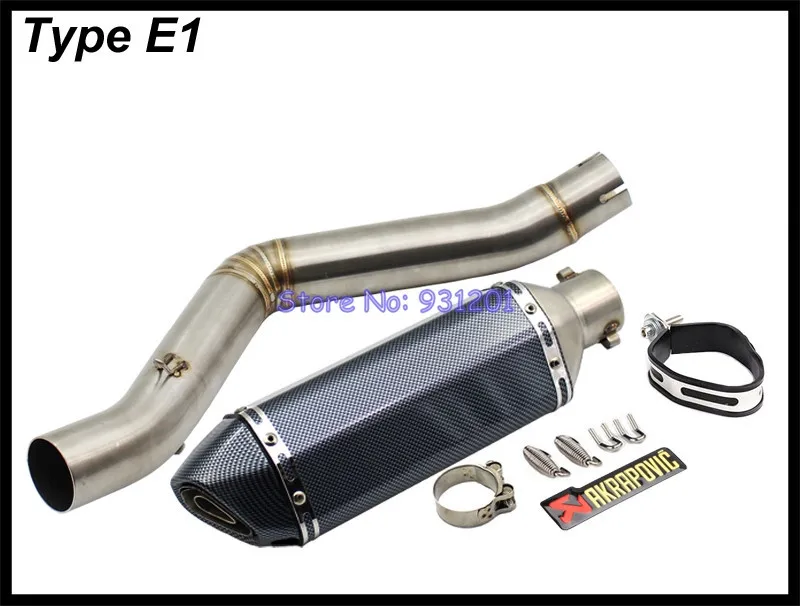 Мотоцикл слипоны Бенелли TRK502 TRK 502 выхлопная труба akrapovic соединительная трубка средняя выхлопная труба мото с DB Killer - Цвет: Type E1
