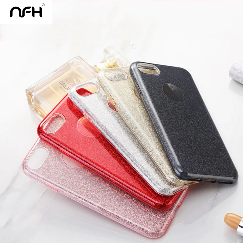 Glitter Hard PC Case For iPhone 7 6 6S Plus Star Cover Shining Phone Cases 11 Pro 8 XR XS MAX Capa 3 in 1 Coque |